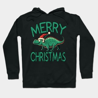 Dino Santa Merry Christmas Vintage Hoodie